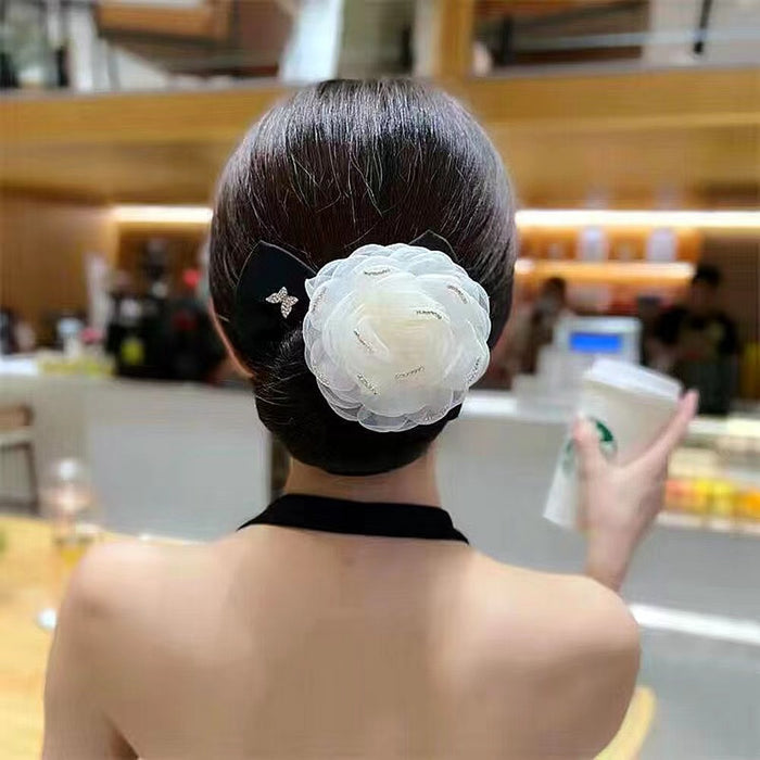 Wholesale Light Luxury Premium Camellia Butterfly Knot Ball Head Twisting Disc Hair Artifact Braiding Device Women's Headwear JDC-HS-FX003