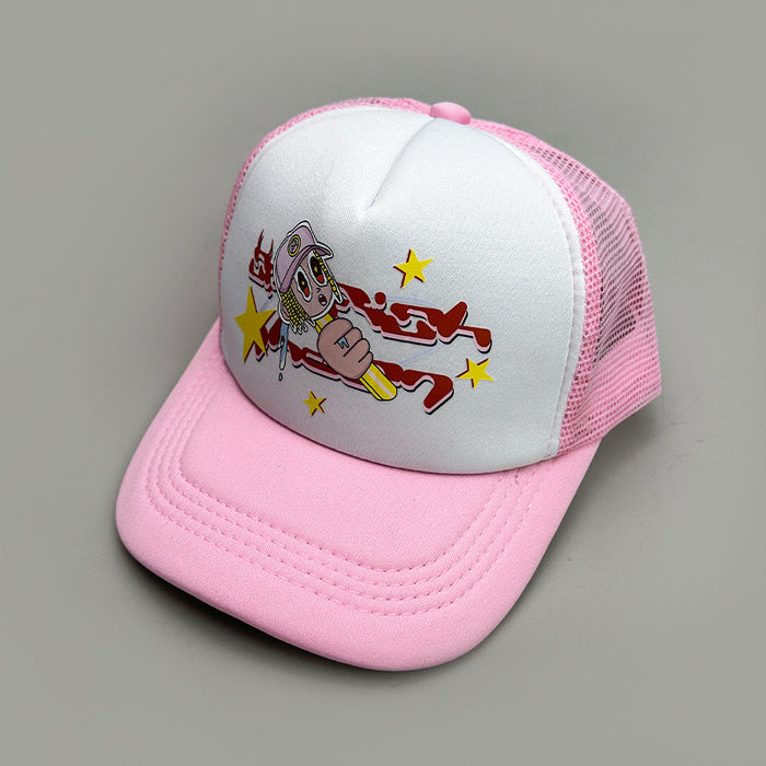 Wholesale Color matching Strawberry Letter cruise ship anime printing baseball cap