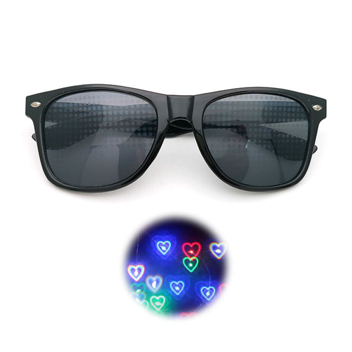 Wholesale Rice Nails Diffraction Love Special Effect Optical Mirror PC Sunglasses JDC-SG-Fuxin007