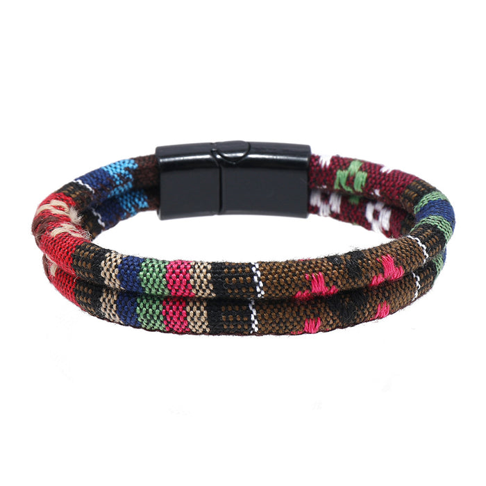 Wholesale Ethnic Style Bracelets Bohemian Style Fabrics Multi-color Weaving JDC-BT-XH026