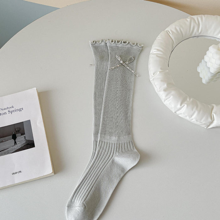 Wholesale Socks hollow pile socks solid color calf socks stacked and versatile socks