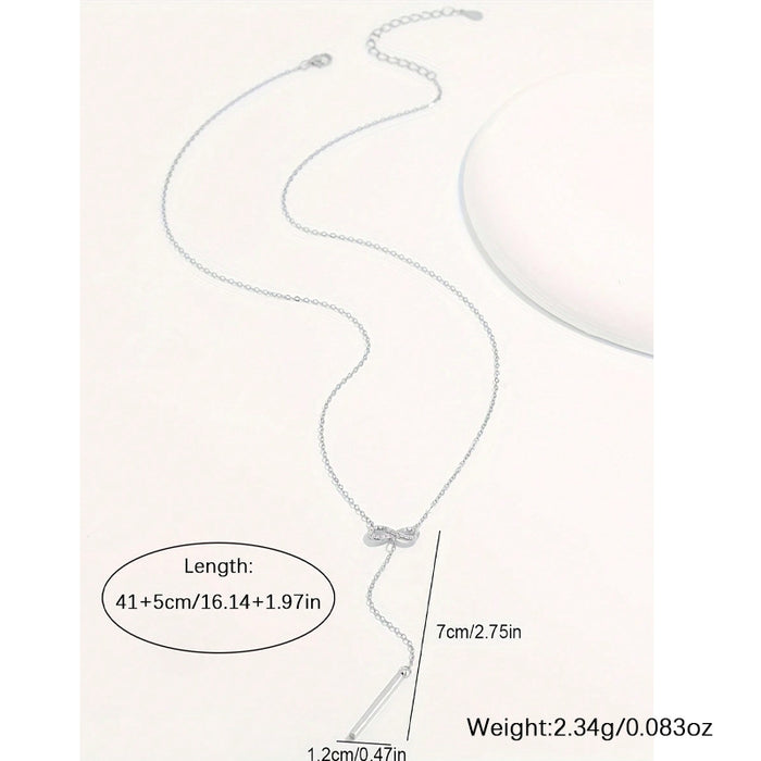 Wholesale Simple and fashionable artificial zircon rectangular pendant necklace, jewelry necklace