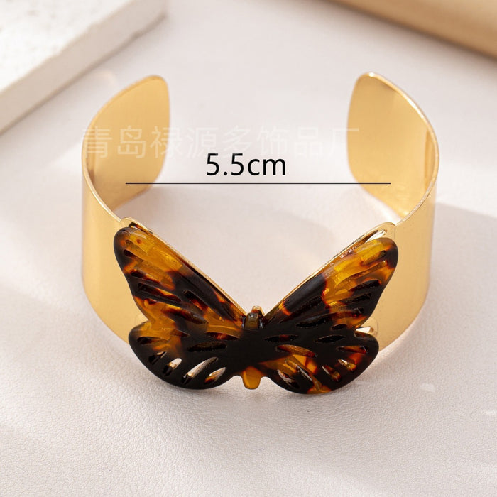 Wholesale Fashionable design metal adjustable hollow butterfly opening bracelet