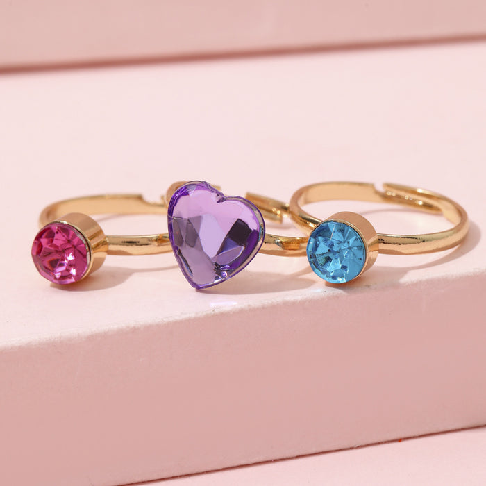 Wholesale Children's Ring Alloy Girls' Ring Princess Cartoon Cute Unicorn Crystal Ring