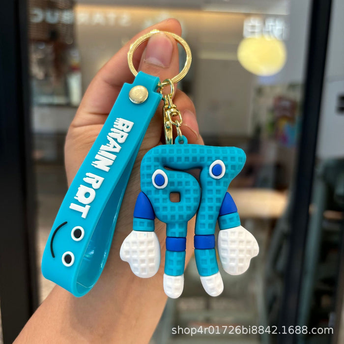 Wholesale 2pcs PVC Brain Teaser Game Keychain Pendant Trendy Bag Charm
