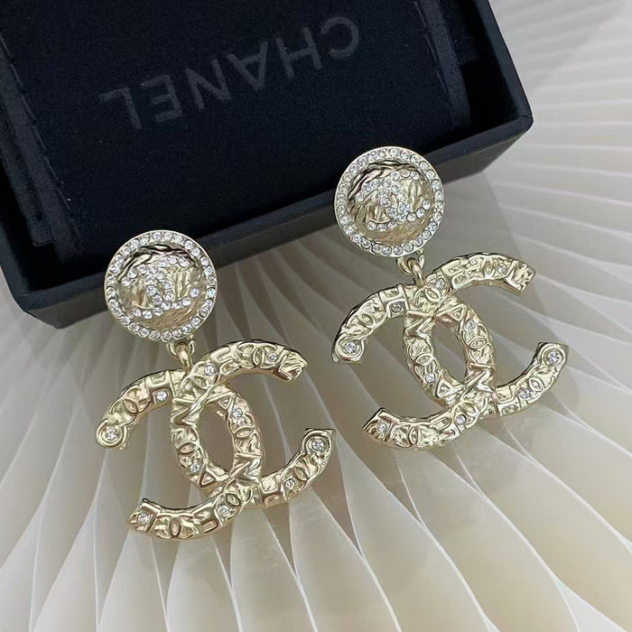 Wholesale Double-C Pearl Earrings 925 Silver Needle Studs