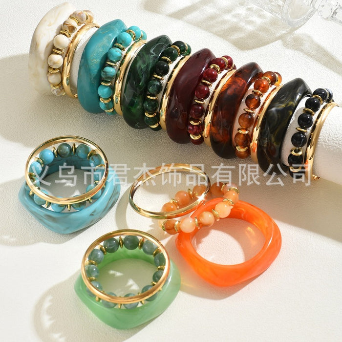 Wholesale Fashion bead set resin bracelet bracelet medieval geometric metal bracelet bracelet bracelet