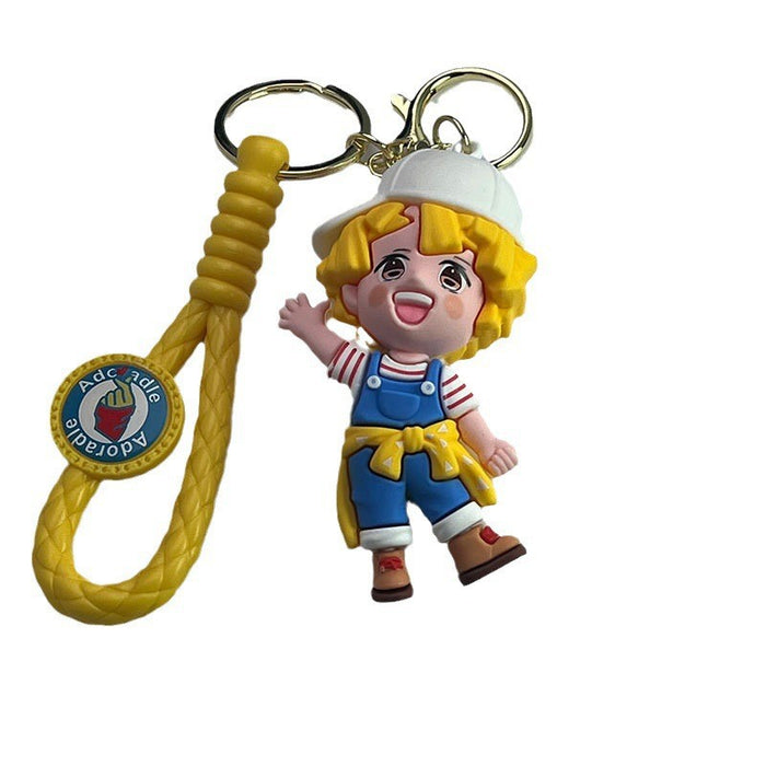 Wholesale Couple Car Pendants Cartoon Bag Accessories PVC Keychains JDC-KC-MiaoY068