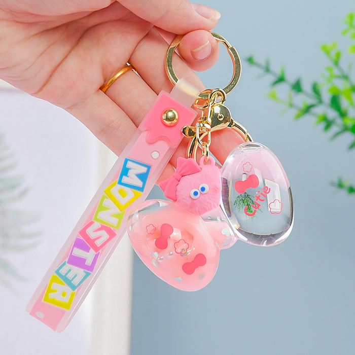 Wholesale PVC Liquid Oil Bowknot Cartoon Keychain JDC-KC-DiAJ001