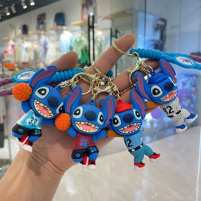 Wholesale Cartoon sports keychain cute doll car bag keychain circle small gift wholesale