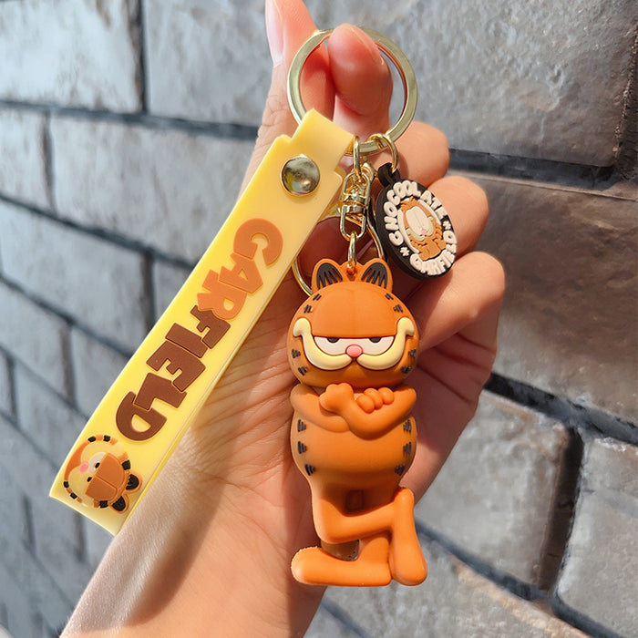 Wholesale Cartoon Silicone  Cat Keychain Pendant PVC Doll  Keychain