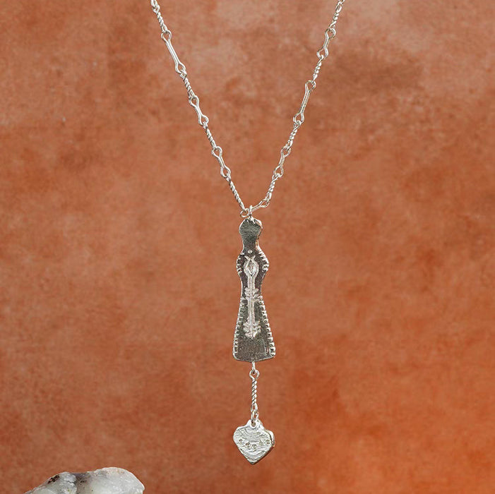 Wholesale Pure silver spliced necklace with personalized temperament, niche design, high-end styling, long sweater chain