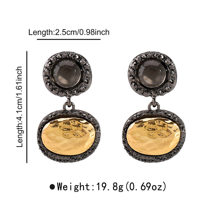 Wholesale Color-blocked textured earrings