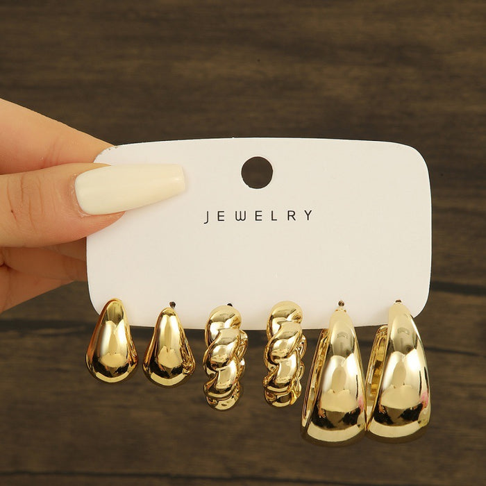 Wholesale Acrylic new high-end gold earring set with earrings and accessories