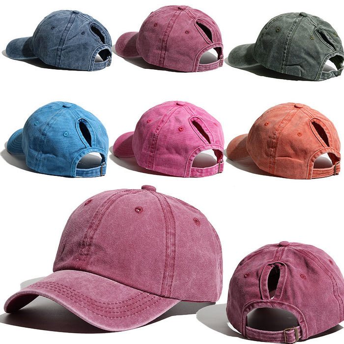 Wholesale Cotton Washed Ponytail Baseball Cap JDC-FH-Chunq013