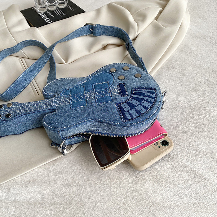 Wholesale Denim Guitar Shoulder Messenger Bag JDC-SD-HuiHua005