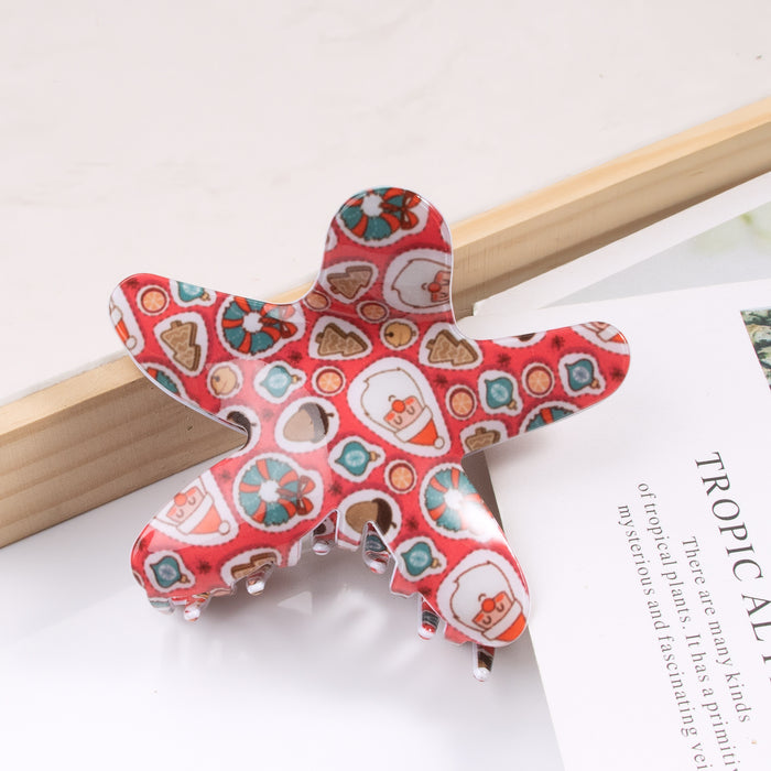Wholesale Starfish hairpin  gripper Christmas crutch elk snowman shark clip