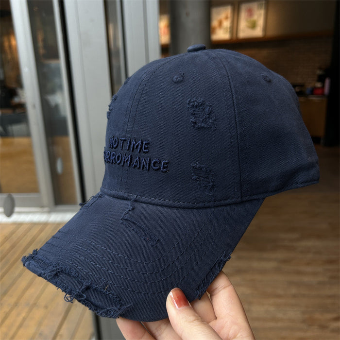 Wholesale Holed Baseball Cap Women's Letter Embroidered Cap large Wide Brim Soft Top
