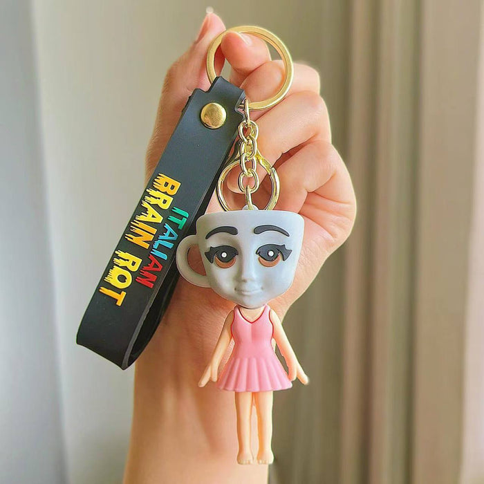 Wholesale Epoxy Resin Wooden Stick Figure Keychain