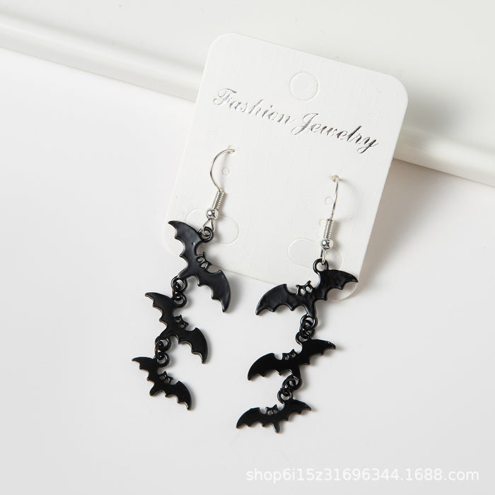 Wholesale Halloween Black Spider Alloy Earrings JDC-ES-LiRan001