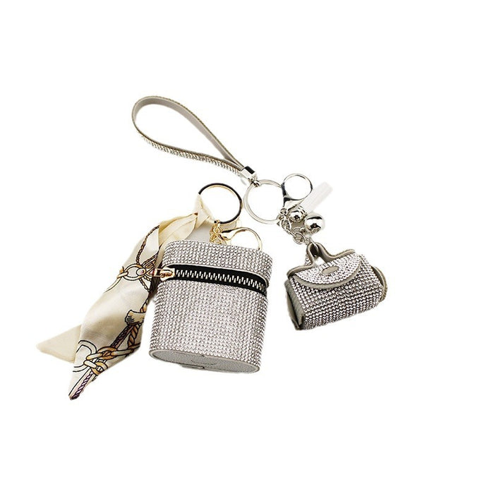 Wholesale Trendy White PU Pouch For Bluetooth Earphones Coins And Keys Decorative Resale