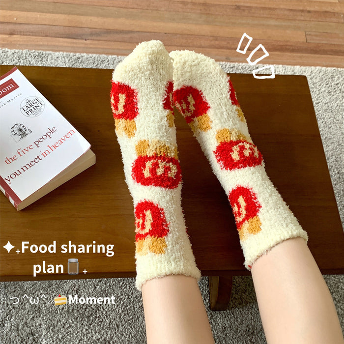 Wholesale Coral fleece socks, plush cotton socks, thickened home bedding, warm sleep, plush floor socks