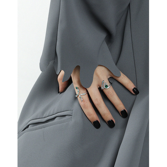 Wholesale A niche original zircon textured pure silver ring