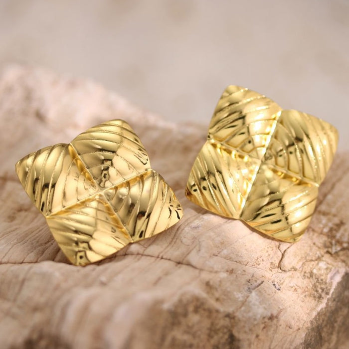 Wholesale Stainless Steel Geometric Oil-pressure Earrings