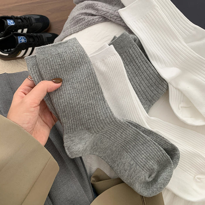 Wholesale Socks, mid length socks, pure cotton thin sports white long tube pile socks