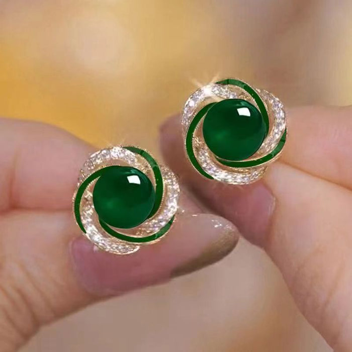 Wholesale Exquisite red beaded stud earrings with 925 sterling silver posts.