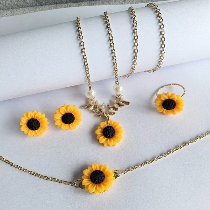 Wholesale 4pcs/ set Sunflower Jewelry Set