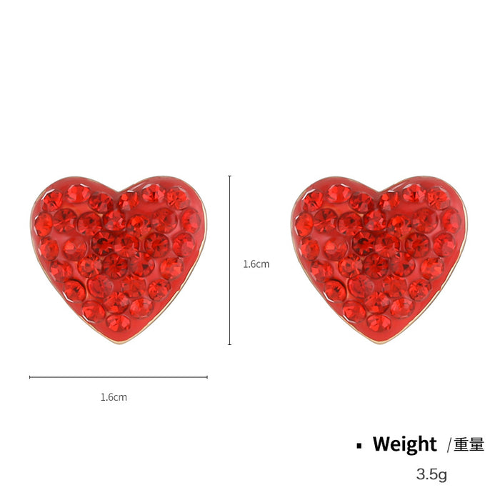 Wholesale Red Heart Diamond Earrings and Necklace Combination Set JDC-NE-KenJie014