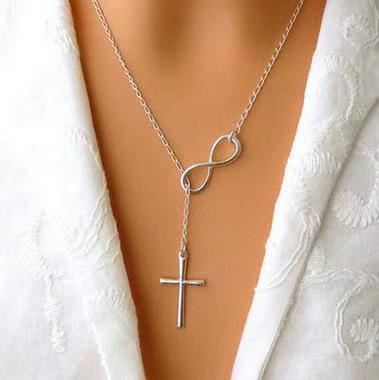 Wholesale Simple geometric minimalist short necklace cross necklace