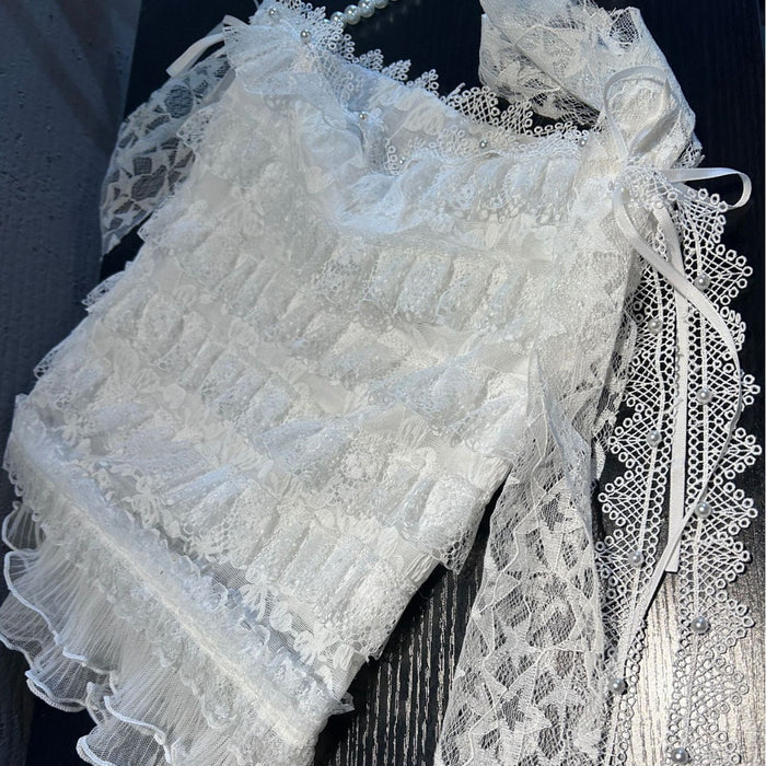 Wholesale Lace lace chain bag, college shoulder bag, commuting armpit tote bag