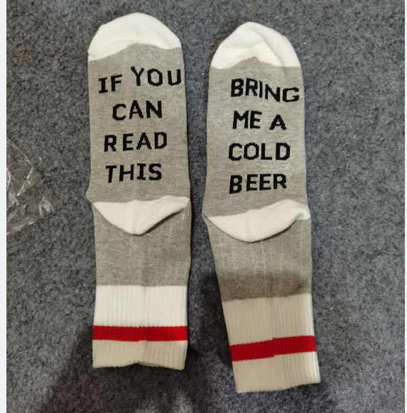 Wholesale IF YOU CAN English Lettered Mid-tube Socks JDC-SK-XQ035