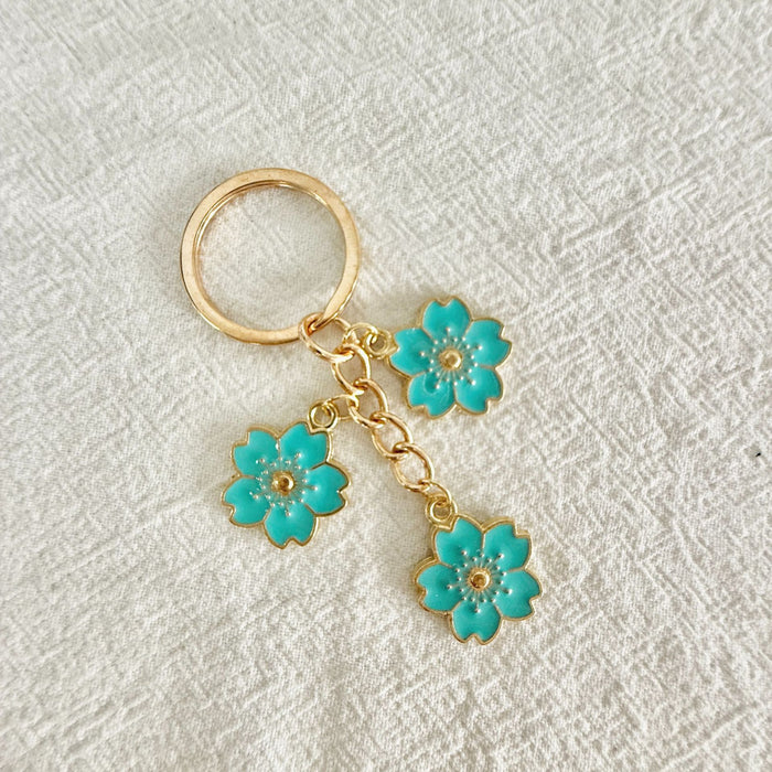 Wholesale Sweet cherry blossom keychain flower flower metal handbag backpack pendant decoration accessories