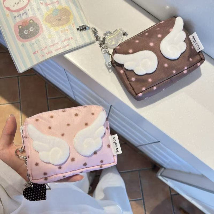Wholesale Canvas Polka Dot Wings Storage Bag Youth Campus Style for Everyday Use Gift