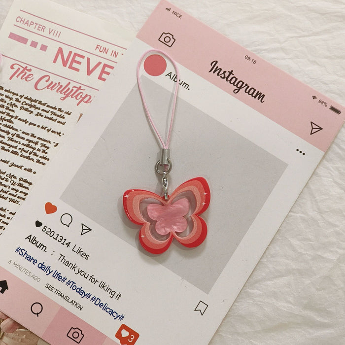Wholesale Hollow Butterfly Phone Chain Cute Pendant Student Backpack Pendant