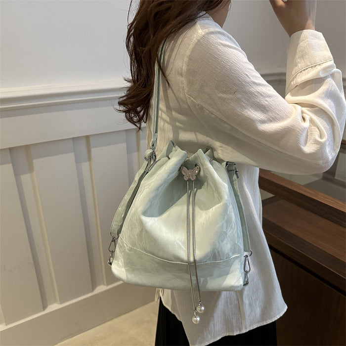 Wholesale Niche design chain backpack with fashionable texture, bucket bag, crossbody single shoulder bag