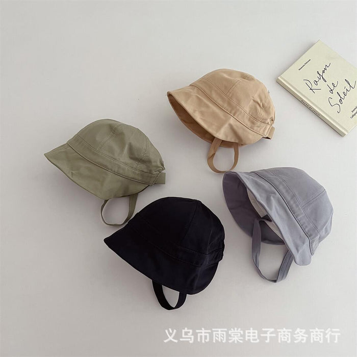 Wholesale children's solid color concave fisherman hat baby sun protection hat