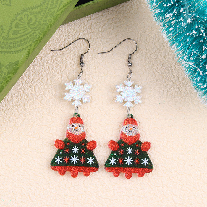 Wholesale Christmas earrings snowman Christmas tree snowflake acrylic earrings personality earrings ear jewelry