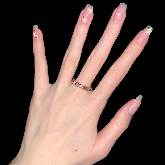 Wholesale  rainbow ring open adjustable ring  girl  jewelry  ring