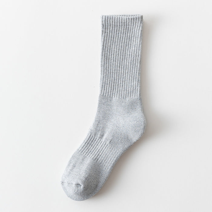 Wholesale Solid color high elastic looped socks for men and women, long socks for sports, cotton socks