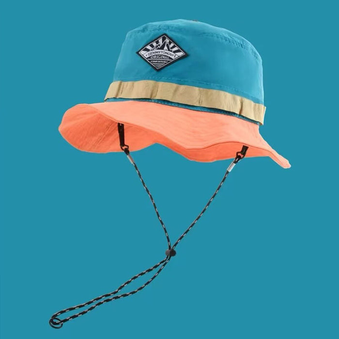 Wholesale New Outdoor Sports Color blocked Bag Fisherman's Hat Foldable Quick drying Sunscreen Mountaineering Basin Hat