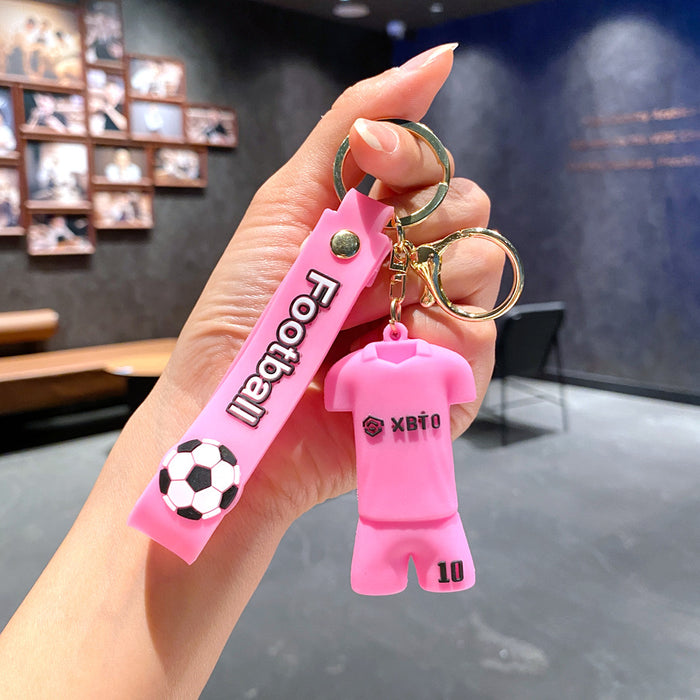 Wholesale Metal Soccer Star Cartoon Keychain Decorative Car Key Accessory MOQ≥2