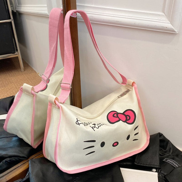 Wholesale Cartoon Cat Printed Shoulder Bag Women's All-match Crossbody Dumpling Bag Commuter Women's Bag