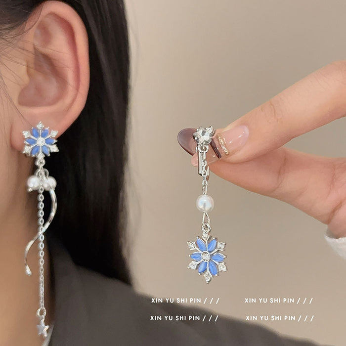 Wholesale New asymmetrical tassel earrings with niche and personalized design, high-end and versatile earrings