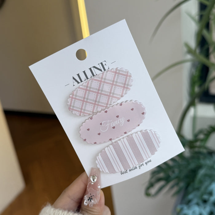 Wholesale Wave Dot Stripe Love Wavy Edge Cute Hairpin Side Clip Hair Accessories