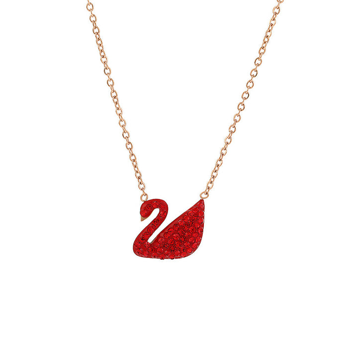 Wholesale Diamond-encrusted swan necklaces come in a variety of colors