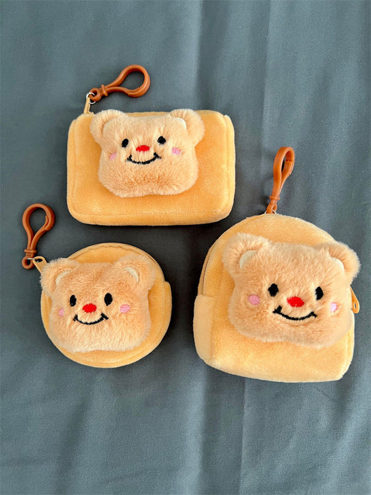 Wholesale Portable bear-shaped plush wallet